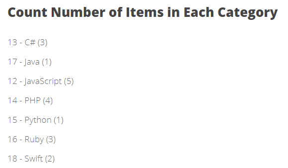 Count Number of Items in Each Kentico Category